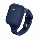 Wholesale Wrist Band Accessories Sport Strap Cover Full Protective Silicone Skin Compatible with Apple Airpods [2 / 1] Wireless Charging Case (Navy Blue)
